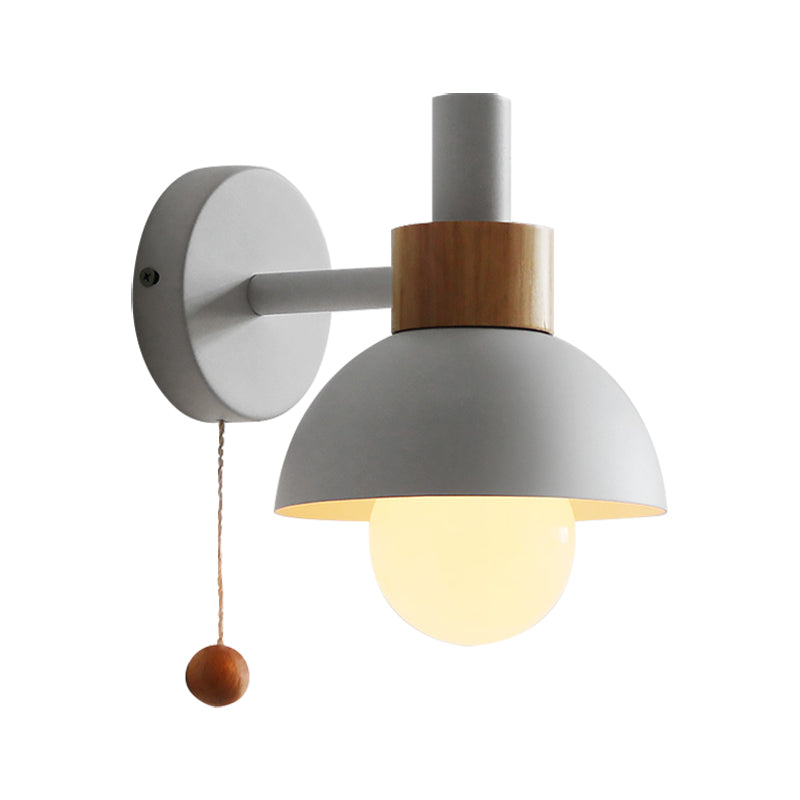 Vintage Glass Wall Lamp with Metal Shade