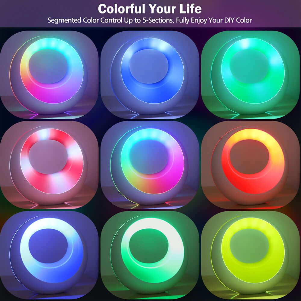 Colorful Compact LED Nightstand Lamp with Remote