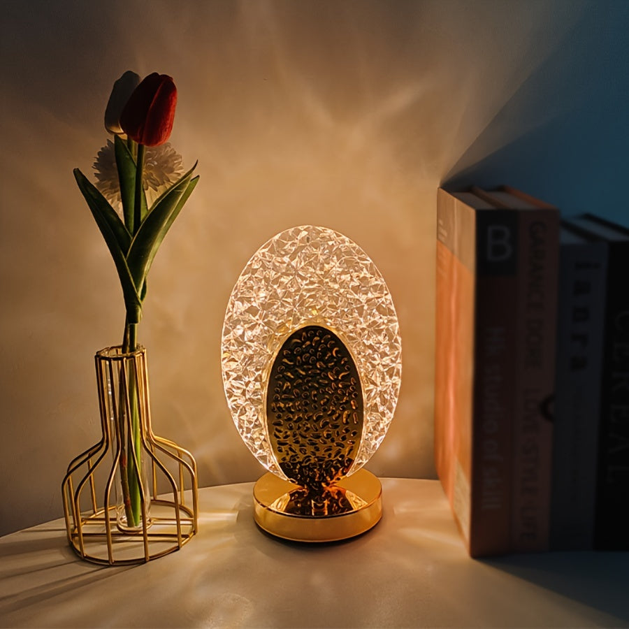 Soft Touch LED Desk Lamp with Decorative Feather Shade