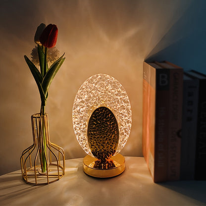 Soft Touch LED Desk Lamp with Decorative Feather Shade