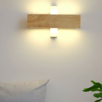 Modern Wood LED Bedroom Wall Light