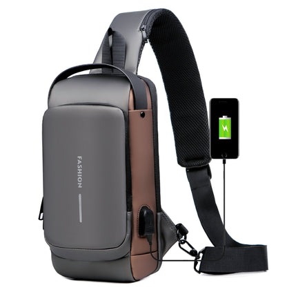 Waterproof Crossbody Bag with USB Charging Port
