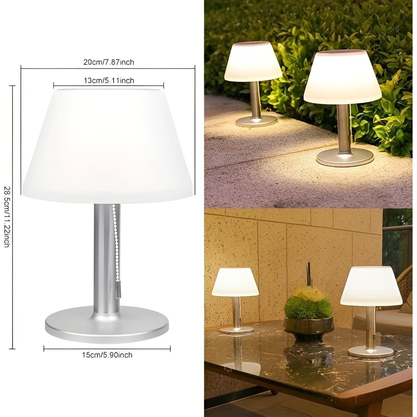 Rustic Metal Outdoor Table Lamp Noxord