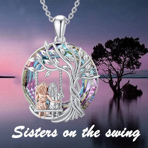 Sparkling Crystal Tree of Life Pendant Necklace - Cofik