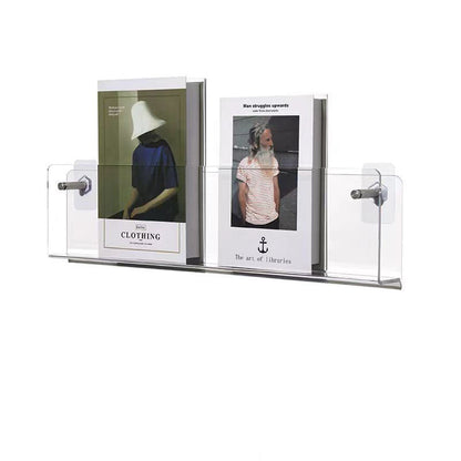 Clear Wall Mount Book Shelf Storage Display Rack