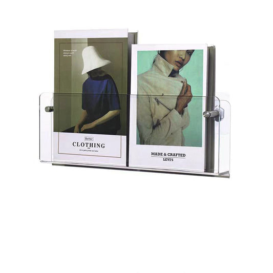 Clear Wall Mount Book Shelf Storage Display Rack - Cofik