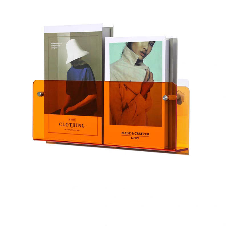 Clear Wall Mount Book Shelf Storage Display Rack
