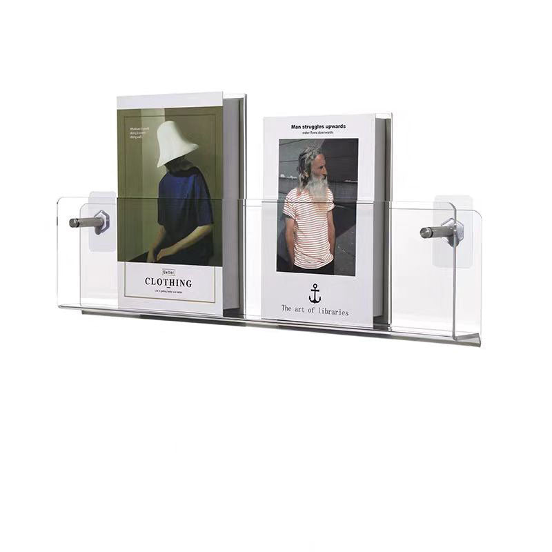 Clear Wall Mount Book Shelf Storage Display Rack