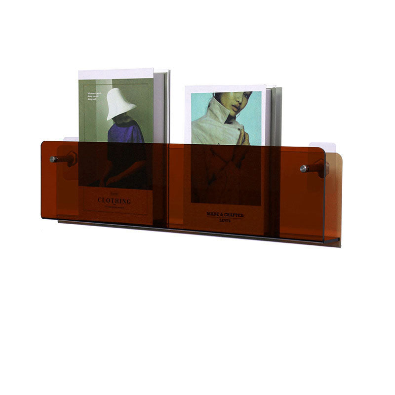 Clear Wall Mount Book Shelf Storage Display Rack