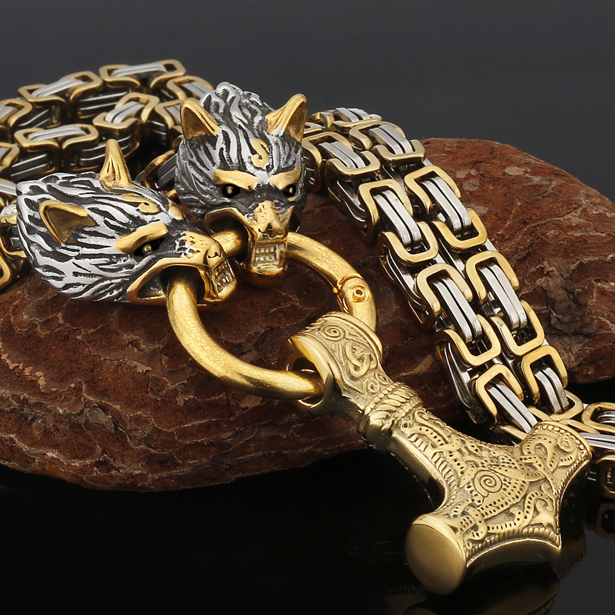 Strong Silver Viking Warrior Pendant Necklace - Cofik