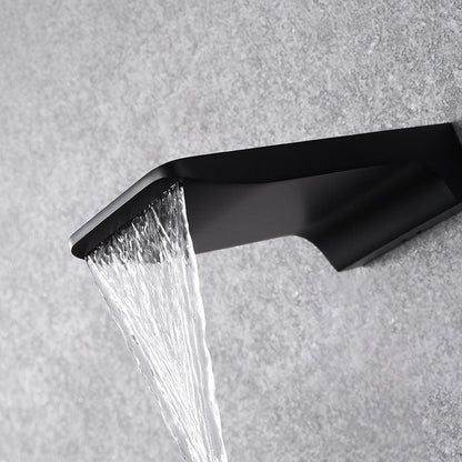 Modern Copper Waterfall Faucet Black Sink Mixer Tap