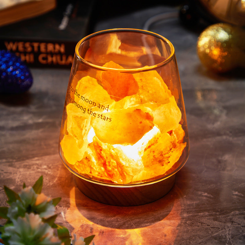 Natural Salt Crystal Table Lamp for Bedroom - Cofik