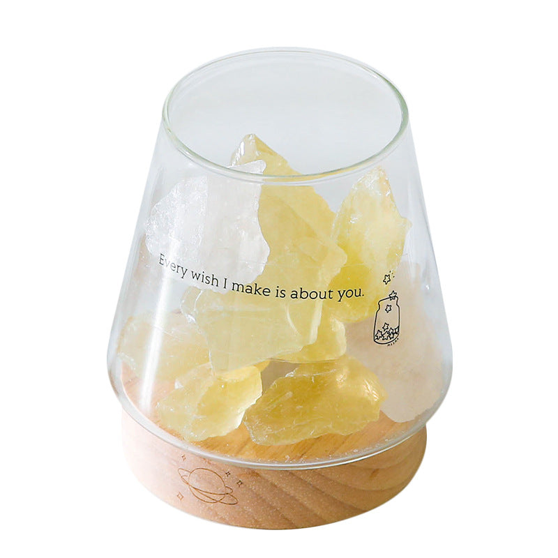 Natural Salt Crystal Table Lamp for Bedroom