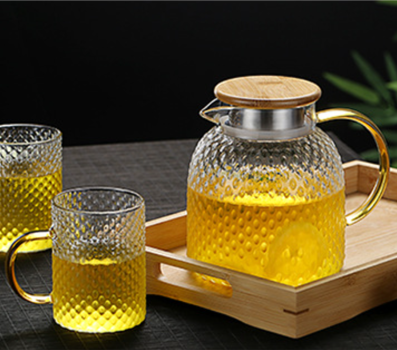 Thermal Glass Chilled Water Jug with Stone Design - Cofik