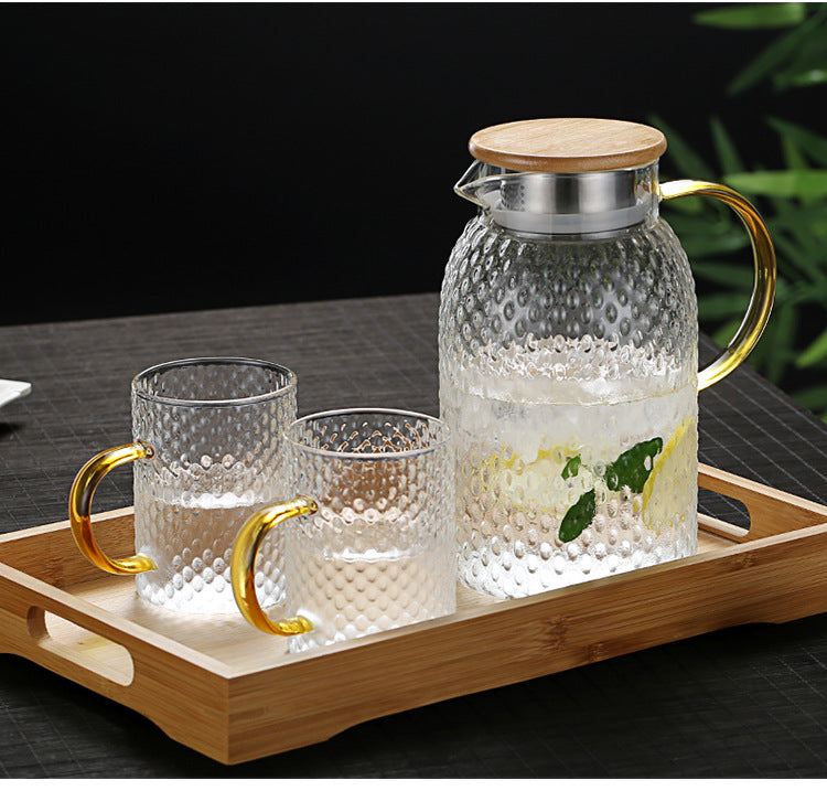 Thermal Glass Chilled Water Jug with Stone Design