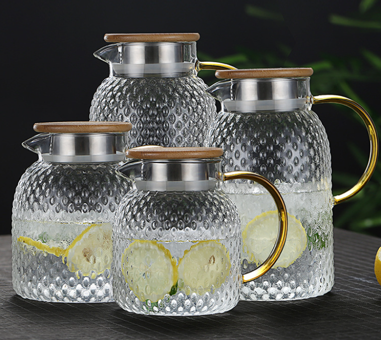Thermal Glass Chilled Water Jug with Stone Design