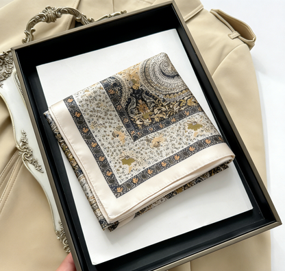 Vintage Inspired Faux Silk Korean Scarf
