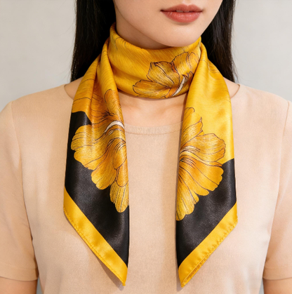 Vintage Inspired Faux Silk Korean Scarf