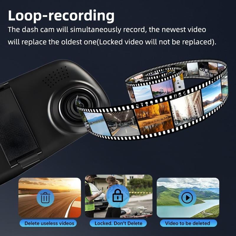 Dual Lens Car Camera with Night Vision and HD Recording