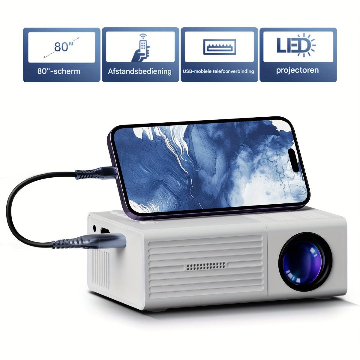 Portable HD Projector - Compact 3000 Lumen