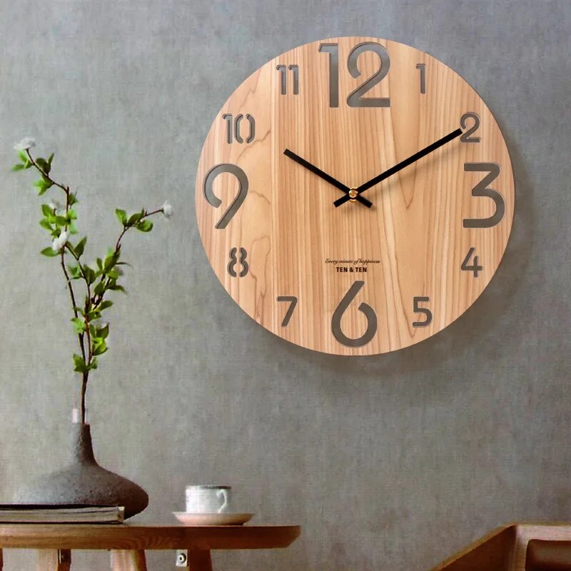 Wooden Decorative 3D Wall Clock - Cofik