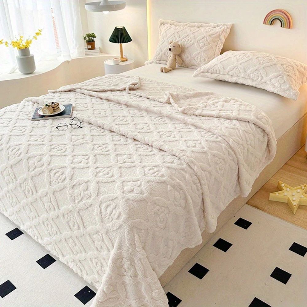 Plush Embroidered Fleece Blanket