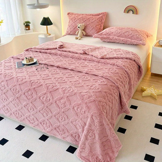 Plush Embroidered Fleece Blanket - Cofik