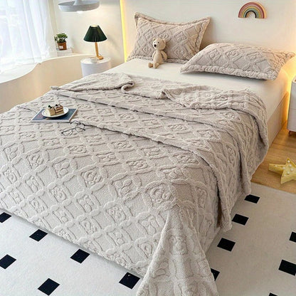 Plush Embroidered Fleece Blanket