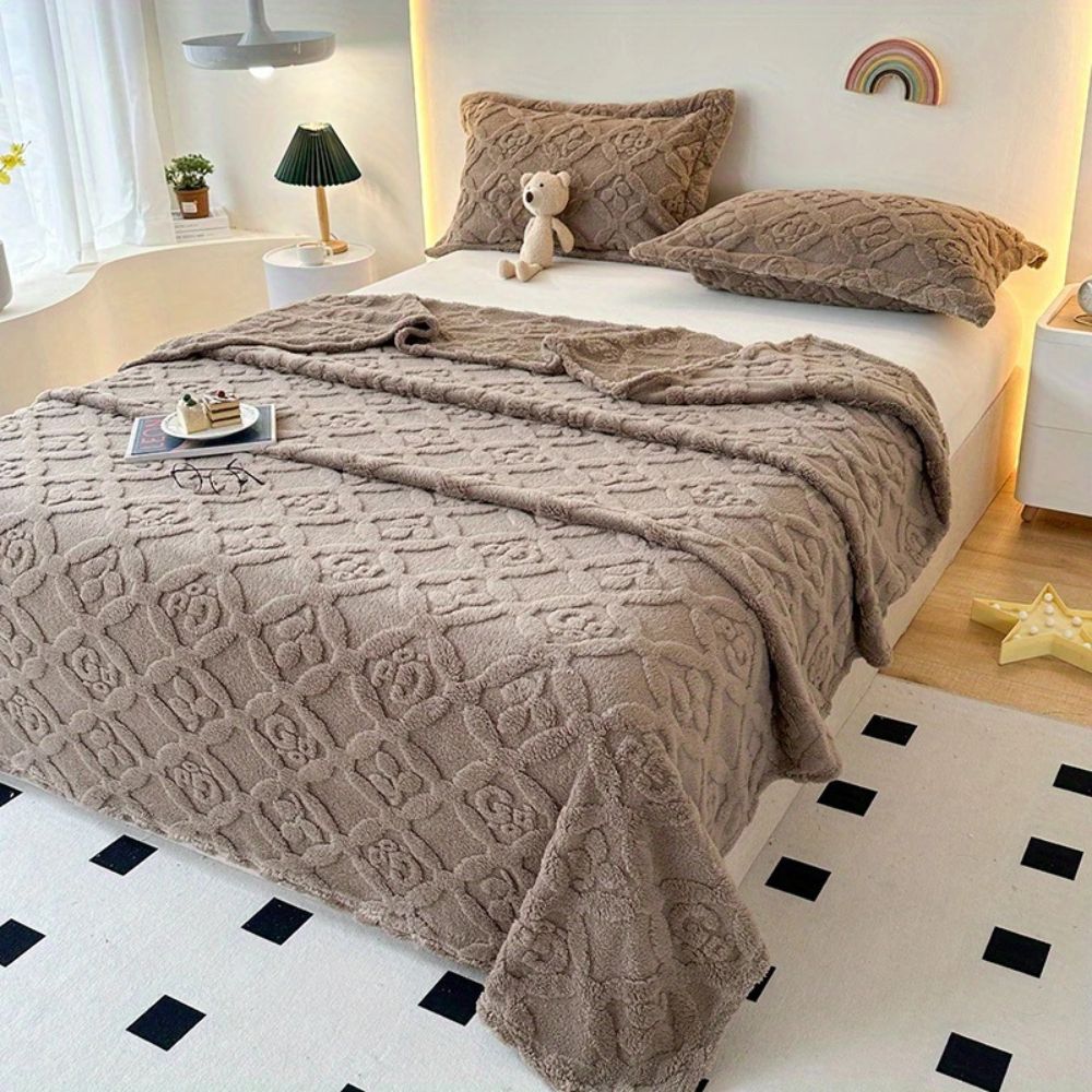 Plush Embroidered Fleece Blanket