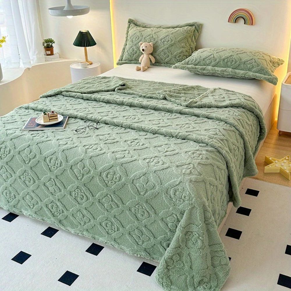 Plush Embroidered Fleece Blanket