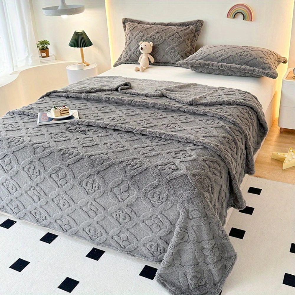 Plush Embroidered Fleece Blanket