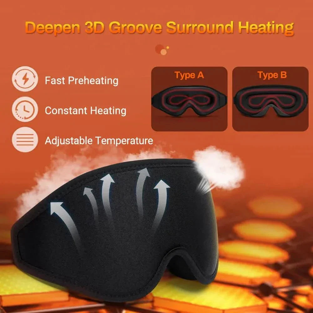 Warm Relaxing Eye Mask with Heat Therapy & Adjustable Temp