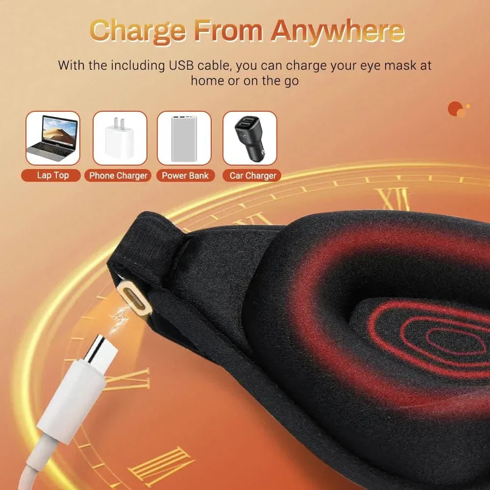 Warm Relaxing Eye Mask with Heat Therapy & Adjustable Temp
