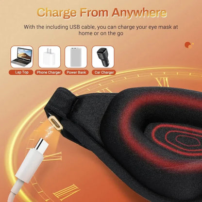 Warm Relaxing Eye Mask with Heat Therapy & Adjustable Temp