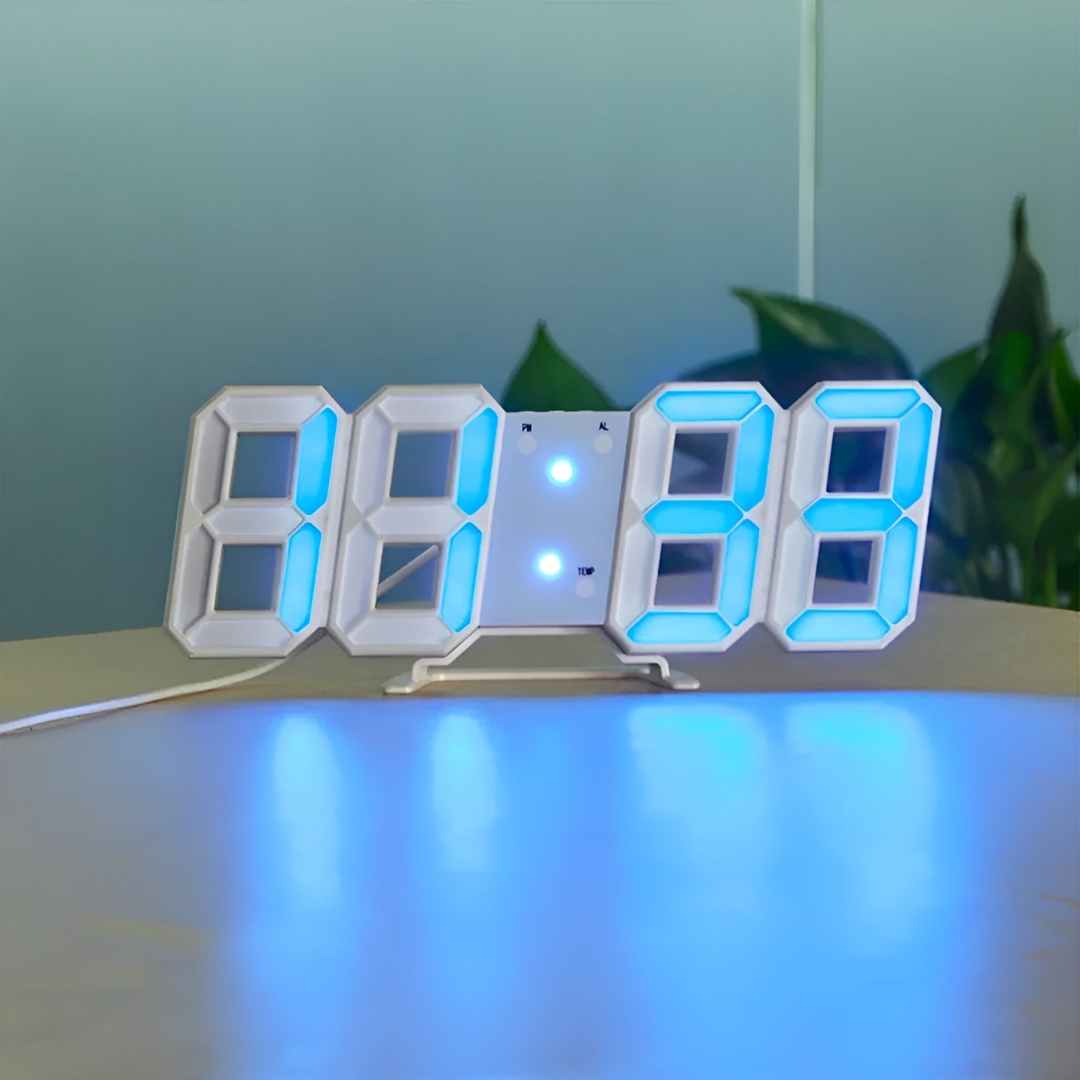 Modern 3D LED Digital Wall Clock with Easy Control