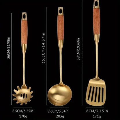 Premium Golden Cooking Utensil 6 Piece Set