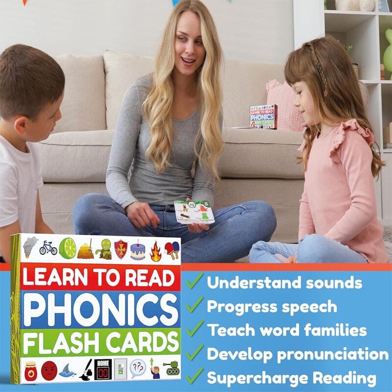 Easy Phonics Flashcards for Kids Reading Practice