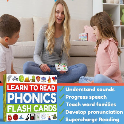 Easy Phonics Flashcards for Kids Reading Practice