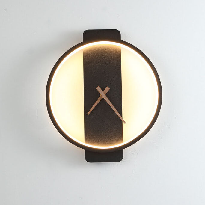 Contemporary Round LED Wall Clock Lamp
