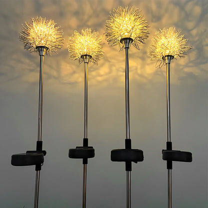 2 Pack Metal Solar Garden Lights Outdoor Waterproof Decor