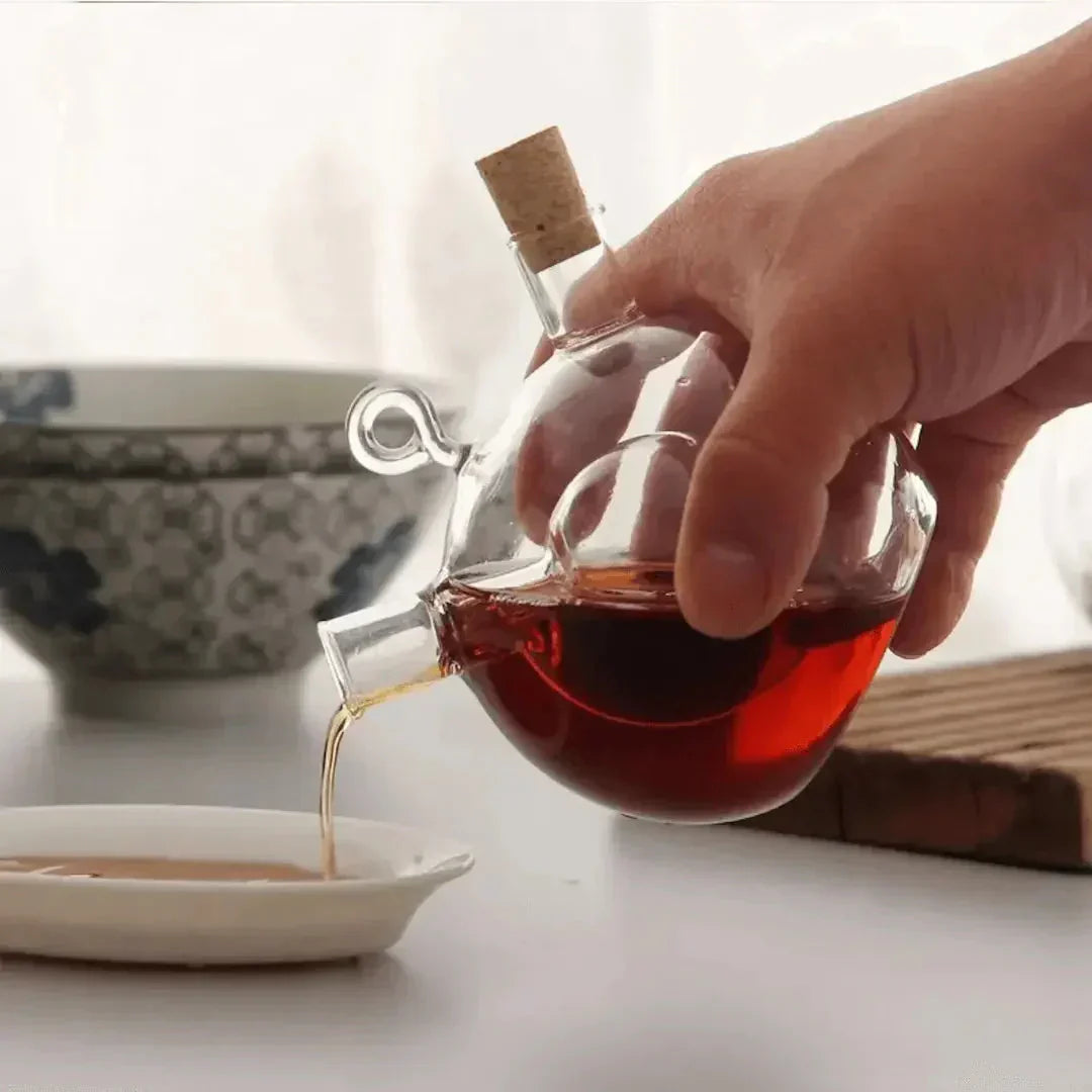 Elegant Glass Oil and Vinegar Server Set