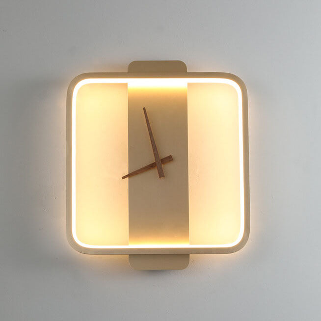 Contemporary Round LED Wall Clock Lamp