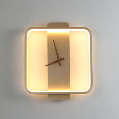 Contemporary Round LED Wall Clock Lamp