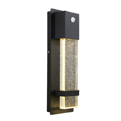 Sleek Glass Outdoor Motion Sensor LED Wall Light