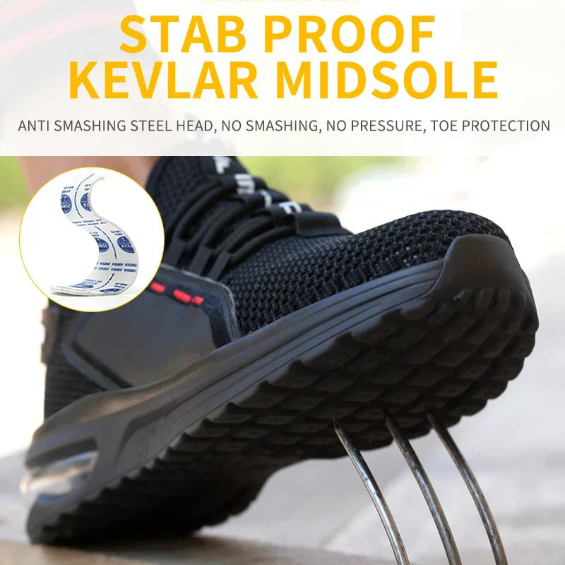 Lightweight Steel Toe Work Boots with Slip Resistant Soles
