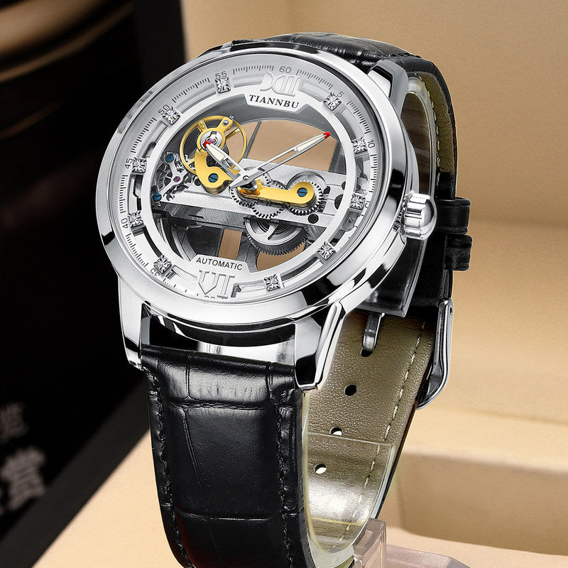 Slim Automatic Skeleton Mechanical Men's Watch