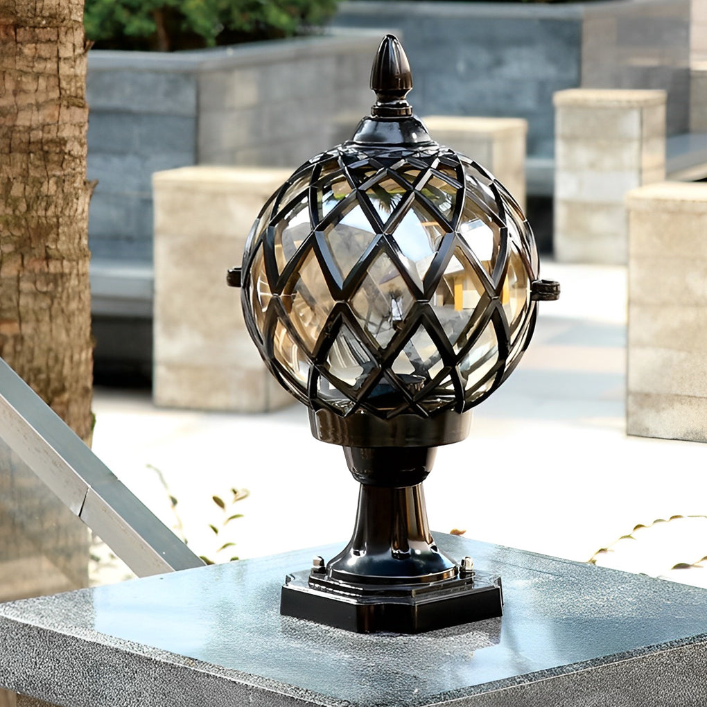 Durable Metal Round Solar Powered Outdoor Garden Lights