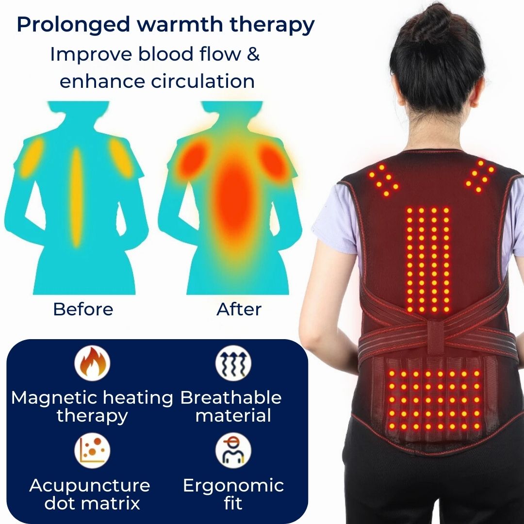 Warm Back Brace for Pain Relief and Posture Support