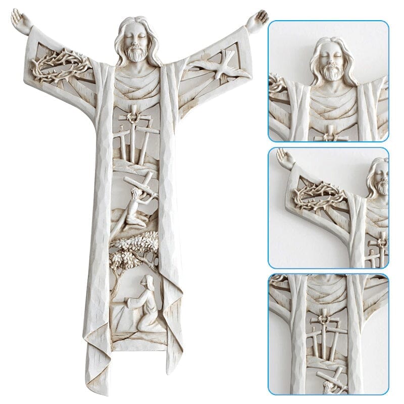 Inspirational Jesus Wall Cross Figurine