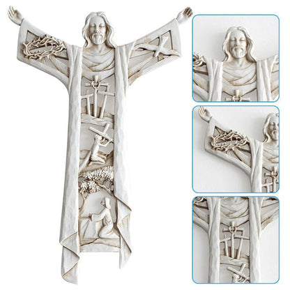 Inspirational Jesus Wall Cross Figurine